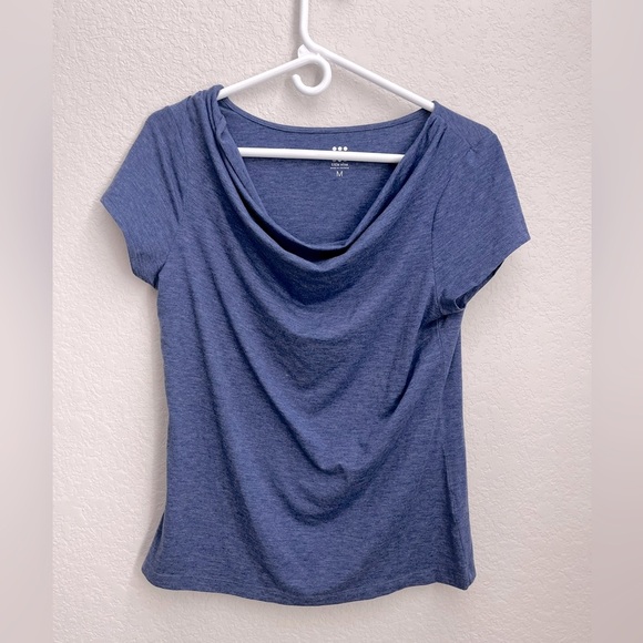 Title nine Tops - Title Nine Breeze Short Sleeve Draped Neck T-Shirt Tee in Blue M Gorpcore Hiking